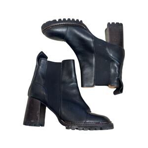 See by Chloe Mallory Leather Chelsea Booties black size ??? $475‎